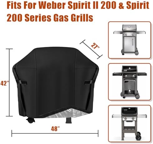 48 Inch Grill Cover, BBQ Grill Cover for Outdoor, Compatible with Weber, Char-Broil, Nexgrill, Brinkmann, and Dyna-glo, Waterproof, Windproof, and UV Resistant - Image 2