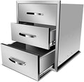 Outdoor Kitchen Drawers 18W x 23H x 23D Inch, Flush Mount Access BBQ Island Drawers for Outdoor Kitchens or BBQ Island Patio Grill Station by KODOM