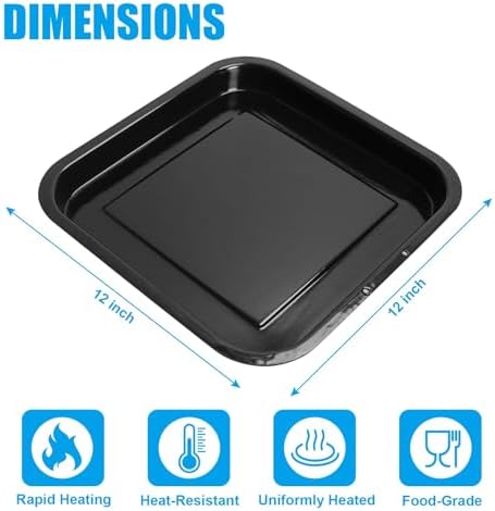 Outspark Porcelain Steel Pan for Ninja Woodfire OO101 Series 8-in-1 Outdoor Pizza Oven, Non-Stick Griddle Plate for Ninja Foodi Digital Air Fry Oven, OO100 SER Accessories,12" x 12" - Image 2