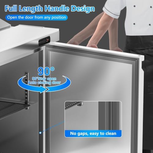 Rockitch 29" W Commercial Sandwich Prep Table Refrigerator 7.6 Cu.ft 8 Pans - Image 5