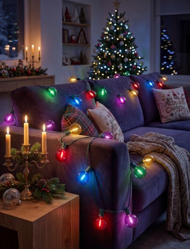 25FT G40 LED Multicolor Outdoor String Lights, 25 Shatterproof Globe Bulbs - Image 5