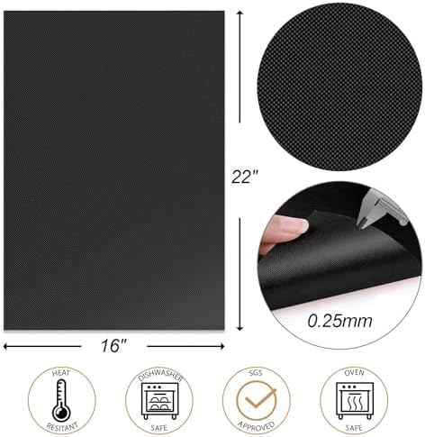UBeesize 2 Pack Nonstick Grilling Mats for 22 Inch Blackstone Griddle, Resuable Cooking Mats for Grilling, BPA and PFOA Free Heavy Duty BBQ Grill Mats, Griddle Accessories Kit -22 x 16 Inch - Image 6