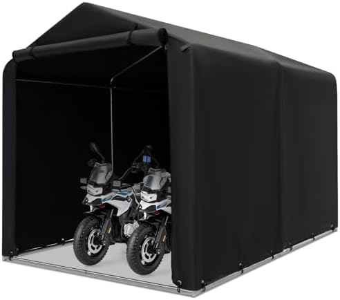 Goplus Portable Storage Shed, 7 x 5.2 x 5.4 Ft Heavy Duty Motorcycle Shed by Goplus
