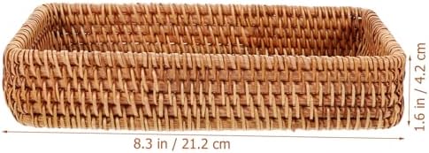 MAGICLULU 3pcs Rattan Bread Basket Bread Storage Woven Baskets Seagrass Picnic Serving Wicker Organizer Small Sundries Organizer Rattan - Image 4
