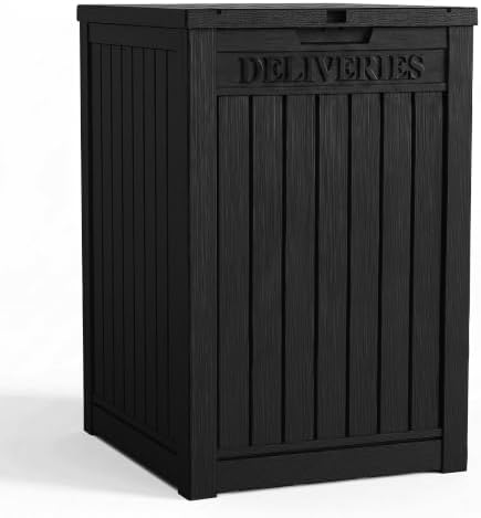 PatioZen Package Delivery Box, Waterproof Outdoor Container, Classic Black by OutdoorLivingPerfected