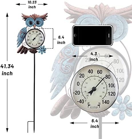 MUMTOP Outdoor Thermometer, Owl Outside Decor for Patio, Yard and Garden - Image 3