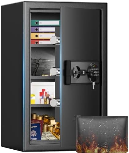 5.2 Cu Ft Large Safe Box for Home with Digital Keypad and Key Lock by HOME
