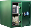KEAR Fireproof Safe for Home, 3.8 Cub Biometric Fingerprint Safe with Fast Access, Waterproof Safe, Digital Keypad, Emergency Keys, Steel Security Safe for Documents, Cash & Handguns (Green, 3.8 Cub) by KAER