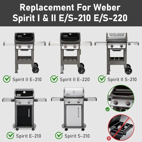 Uniflasy 7635 15.3 inch Flavorizer Bars for Weber Spirit I&II 200 Series, Spirit E210 S210 E220 S220 Gas Grills with Front Control Knobs, Weber GS4 Grill Parts, 16GA Stainless Steel Grill Heat Plates - Image 3