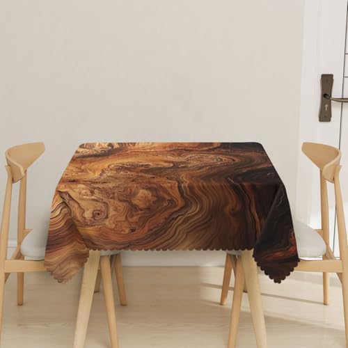 Brown Wood Grain Tablecloth 54x54 Inch Square Old Tree Trunk Vintage Farmhouse Table Cloth Decorations Table Cover for Party Picnic Kitchen Dinner Decor Outdoor - Image 2