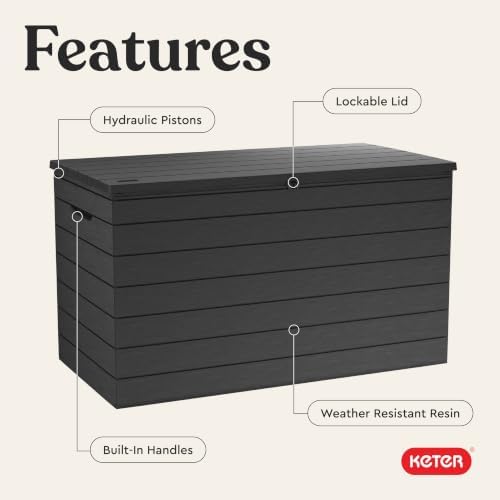 Keter Astoria 150 Gal Outdoor Storage Box for Patio and Pool Accessories - Image 4