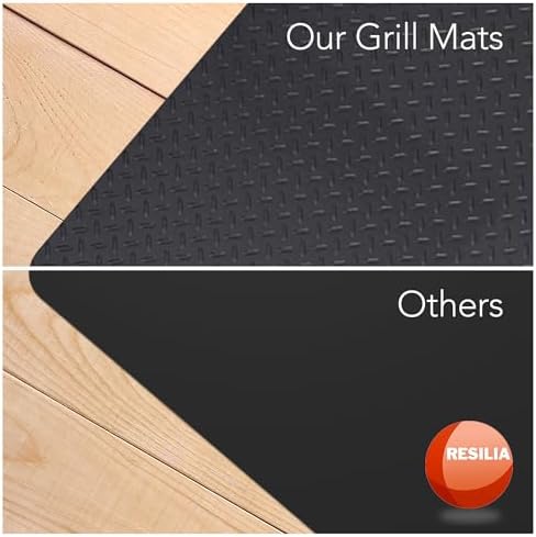 RESILIA Large Under Grill Mat – Heavy Duty, Outdoor Floor Protector Mats for Deck, Patio, & Garage – 72 Inch x 48 Inch with 12 Inch Splatter Protection Lip, Beige/Tan Orange Peel, Made in The USA - Image 3