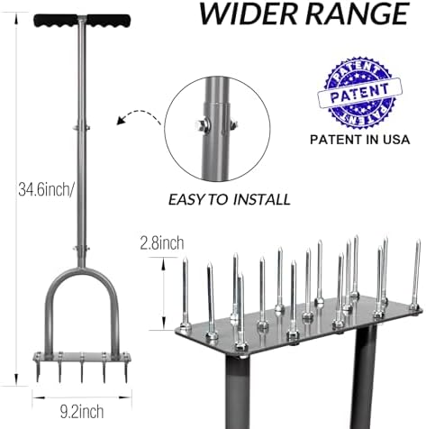 Walensee Aerator Lawn Tool, 15-Spike Manual Lawn Aerator Tool for Yard - Image 2