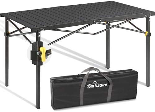 Join Nature 46.4" Large Camping Table for 2-6 People, Heavy Duty Foldable by JoinNature