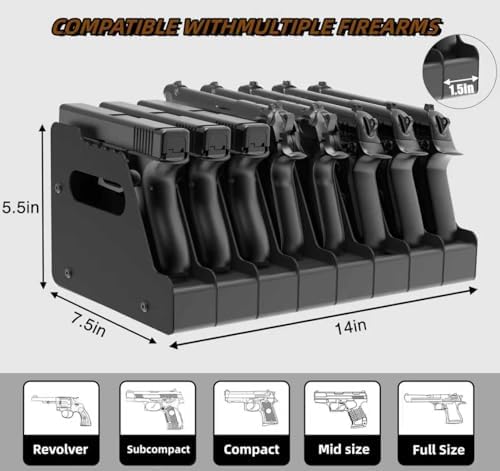 HEKAGURA Pistol Rack for Gun Safe, Can Hold up to 4-8 Pistols, with Foam Protection to Prevent Scratches on The Guns for Revolvers, Glock 17 19 23 Gun Safe Accessories - Image 2