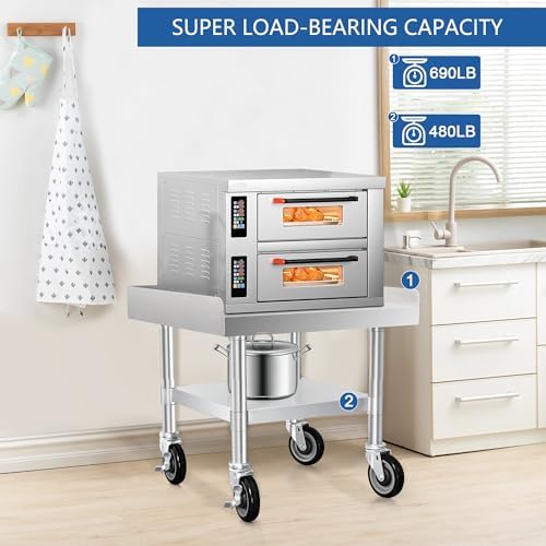 HARDURA Stainless Steel Equipment Stand with Casters 24"X24" - Image 6