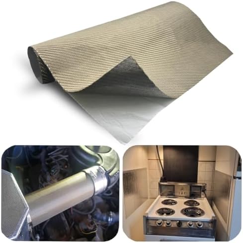 Titanium Adhesive Backed exhaust heat shield 12'' X 47'' for wall behind grill 2500 Degrees High Temp Protection Material Thermal Barrier Blanket Mat by AutopartsPerfectlife