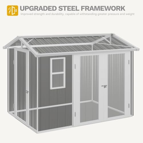 DWVO 7x5 FT Outdoor Storage Shed with 3 Lockable Doors and Window - Image 7