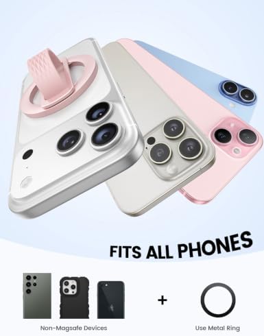 Lamicall Soft Pink Comfortable Silicone Finger Loop Magnetic Phone Grip - Image 6