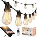Brightech 48 (42+6) FT Ambience Pro Outdoor Solar String Lights - Bright Remote Control Color Adjustable Solar Light - Commercial Grade, 15 Waterproof LED Bulbs for Patios, Camping, Yard, Outside by Brightech