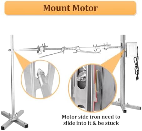 BBQ Grill Rotisserie Kit Up to 220lb Pig Spit Rotisserie Grill Roaster Heavy Duty for Pig Rotisserie Hog Lamb Outdoor Party Campfire Barbecue - Image 5
