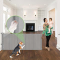 96 Inch Wide Reinforced Retractable Dog Gate, Prevents Crawling Under, Gray by BabyPetSafetyGate