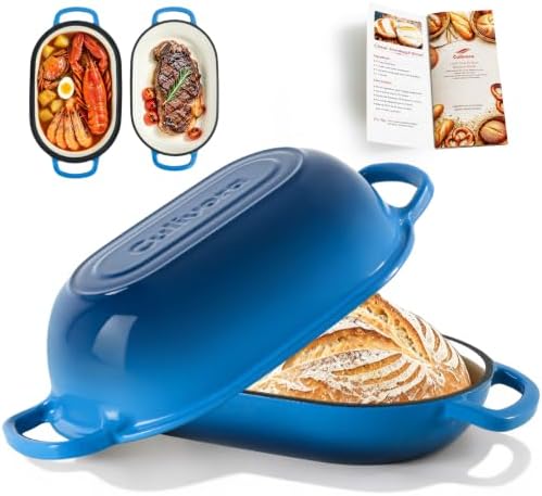 5-Quart Oval Dutch Oven for Bread Baking by Culivora