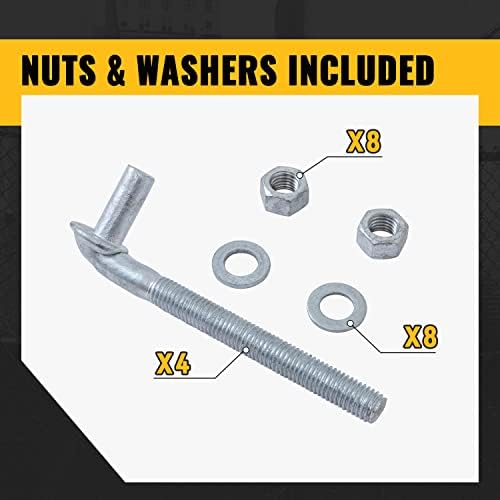 VIVIDA J Bolt Gate Hinge, 5/8" X 6" Heavy Duty Gate Hinge Bolt, 4-Pack - Image 6