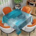 Teal Grey Tablecloth 54x54 Inch Square Abstract Art Painting Turquoise Table Cloth Decorations Table Cover for Party Picnic Kitchen Dinner Decor Outdoor by Unknown