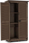 MCombo Outdoor Storage Cabinet, Wood Shed with Shelves 0870 (Brown) by MCombo