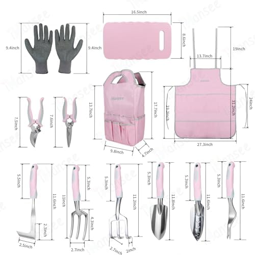 Pink Garden Tools Set 12-Piece, Gardening Gifts for Women - Image 2