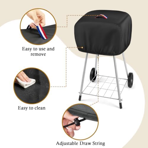 Grill Cover for 17.5 Inch Charcoal Grill, BBQ Grill Cover - Image 3