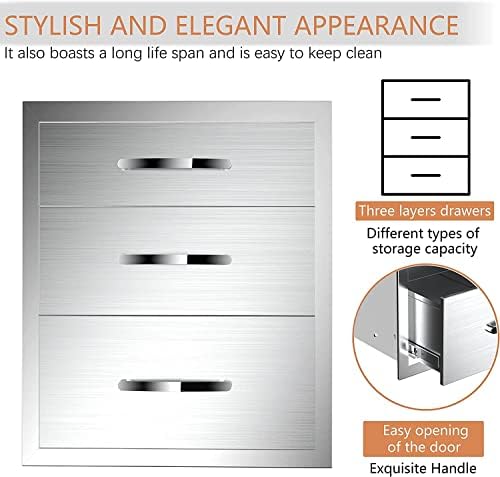 Outdoor Kitchen Drawers 18W x 21H x 23D Inch, Flush Mount Access BBQ Island Drawers for Outdoor Kitchens or BBQ Island Patio Grill Station - Image 6