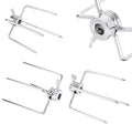 4 Pack Stainless Steel 304 Universal Grill Rotisserie Meat Forks Set - Fits 1/2-Inch and 3/8-Inch Hexagon & 3/8-Inch and 5/16-Inch Square & 1/2-Inch Round Spit Rods by GRILLJOB