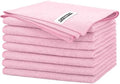 FIXSMITH Pink Microfiber Cleaning Cloth -Pack of 8, Highly Absorbent Cleaning Rags, 16"X12" All Purpose Cleaning Towels for Housekeeping, Kitchen, Car, Lint Free and Reusable Microfiber Towels by FIXSMITH