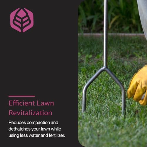 Yard Butler Manual Lawn Coring Aerator, ID-6C - Lawn Care Tool for Aerating - Long-Handled - Power-Coated Steel Construction - Comfortable Cushioned Handles Garden Tool - Easy to Use - Image 3