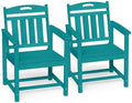 Ciokea HDPE Outdoor Patio Dining Chairs Set of 2, All-Weather, Lake Blue by CIOKEA