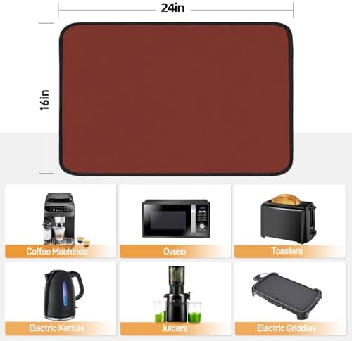 Heat Resistant Mats for Air Fryer on Countertop, 24 x 16in, Red - Image 5