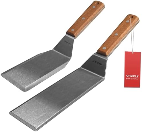 Stainless Steel Spatula Set, Grill Spatula Set,Smash Burgers Metal Flipper by VOVOLY
