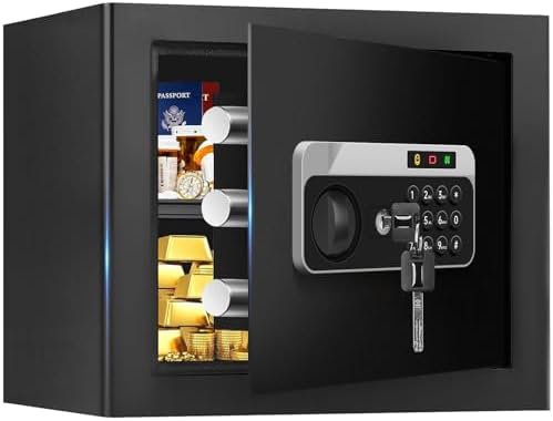 1.3 Cuft Safe Box Fireproof Waterproof, Digital Security Safes for Home Use Fire and Water Proof with Combination Lock, Alarm System and Removable Shelf, Anti-Theft Fireproof Safe For Money, Jewelry by Aprxuvot