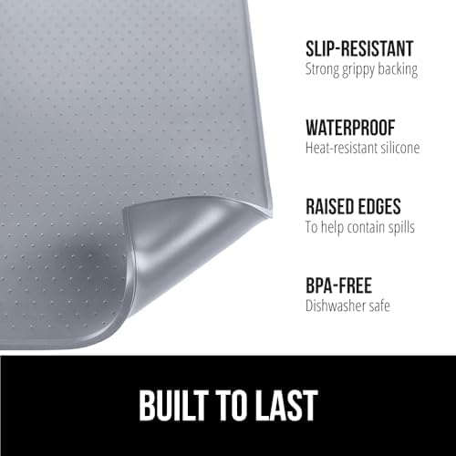 GORILLA GRIP Silicone Coffee Mat, Espresso Bar Essentials, 15x23, Gray - Image 2