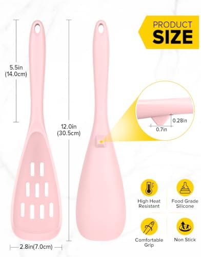 BUNDLEPRO Silicone Cooking Spoons for Nonstick Cookware, One-Piece, 2 Pack - Image 3