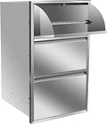 17W x 30H x 21D Inch Outdoor Kitchen Drawers, Flush Mount Access BBQ Drawers, BBQ Island Drawers for Outdoor Kitchens or BBQ Island Patio Grill Station by KODOM