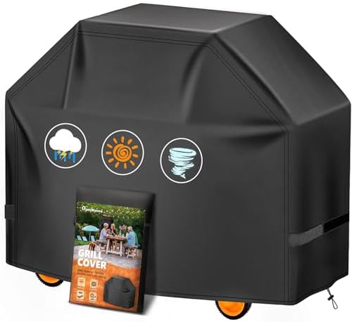 Grill Cover 55 Inch - Superior Gas Grill Cover for Outdoor Grill - 600D Outside BBQ Covers Waterproof Heavy Duty for Weber, Dyna-glo, Char-Broil, Nexgrill, Brinkmann, Monument Barbecue Grill by HomWanna
