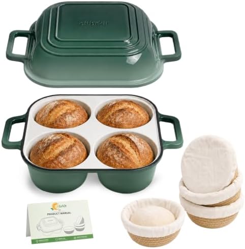 Dutch Oven With Lid, Mini Enamel Sourdough Dutch Oven for Bread Baking by Unknown