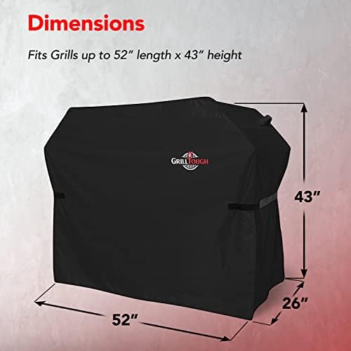 GrillTough Heavy Duty BBQ Grill Cover for Outdoor Grill, 52 Inch Black - Image 5