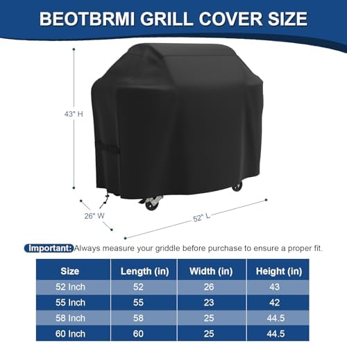 Grill Cover Grill Covers for Outdoor 52 inch Waterproof Protection BBQ Grill Cover with Adjustable Straps Oxford Fabric for Weber Spirit 200 and 300 Series - Image 2