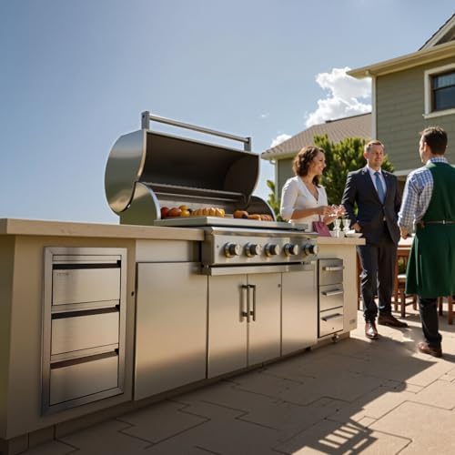 VEVOR Outdoor Kitchen Drawers 14.7"W x 25.4"H x 18.7"D Stainless Steel - Image 2