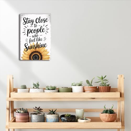 BEASTZHENG Metal Tin Sign Sunflower Gifts for Women Decor Kitchen Office Home Tin Sign Birthday Thank You Friendship Gifts Farmhouse Desk Sunflower Decorations for Home Wall - Image 6