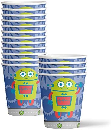 Robot Birthday Party Supplies Set Plates Napkins Cups Tableware Kit for 16 - Image 3